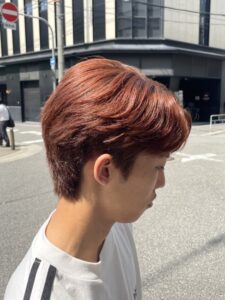 大阪メンズカット　大阪メンズカラー　ワインレッドカラー　ダブルカラー　ワンカラー　メンズカラー